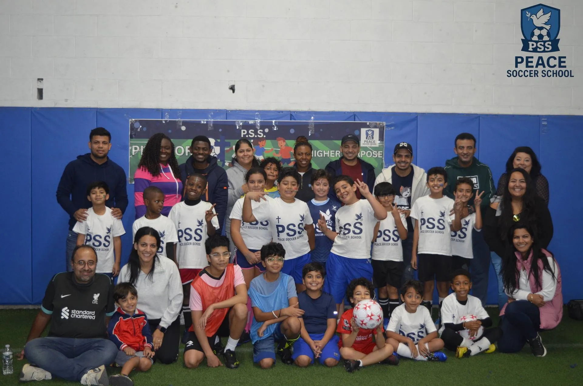 Peace Soccer School full team and coaches group photo Rehoboth MA